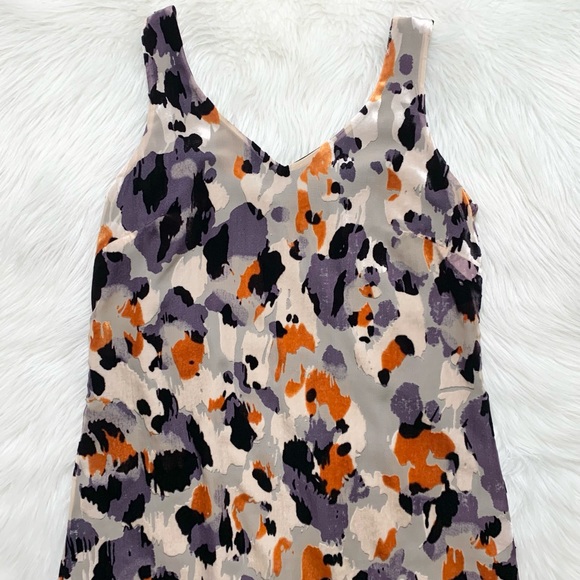 SOLD-Cabi Velvet Watercolor High-Low Slip Dress - Picture 6 of 13